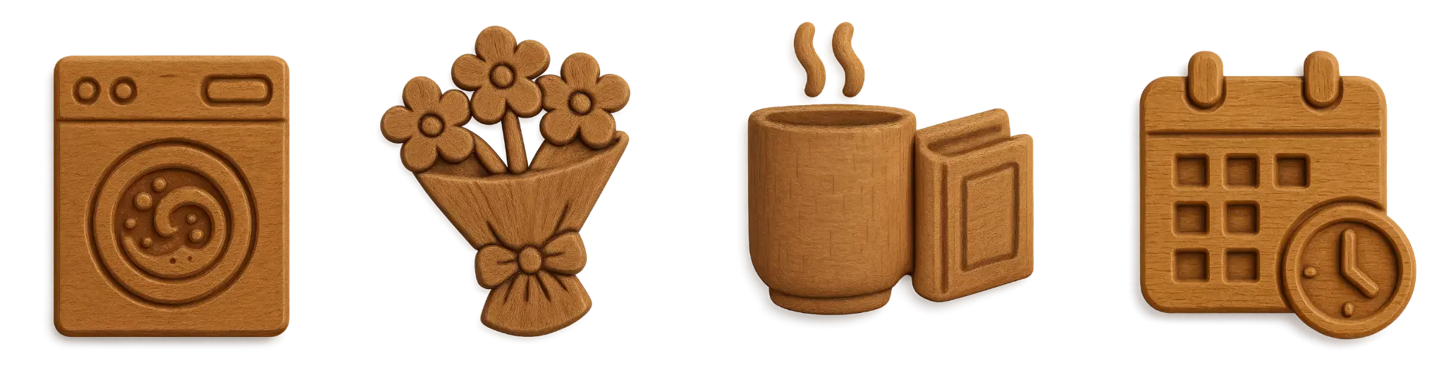 Early wood-textured Orbello icon direction used for informal feedback